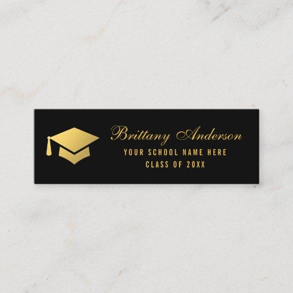 Graduation Networking Gold Black Calling Card