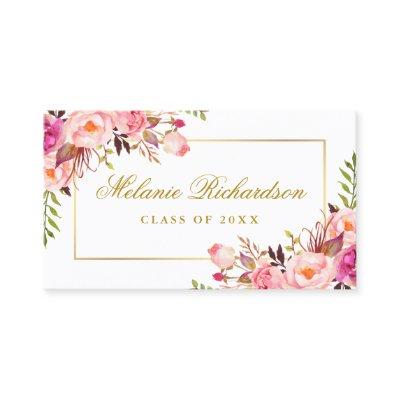 Graduation Networking Pink Floral Gold