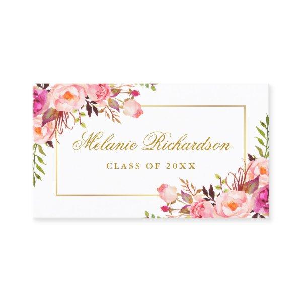 Graduation Networking Pink Floral Gold