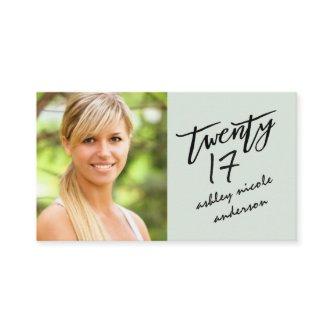 Graduation Photo Name Card Modern Handwritten Text