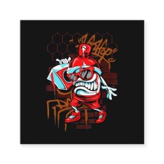 Grafi Art Spray Paint Urban Hip Hop Music Lover Square
