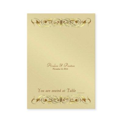 Grand Duchess Gold Metal Scroll Table Placecard