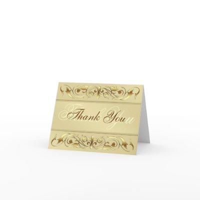 Grand Duchess Gold Scroll Thank You Notecard