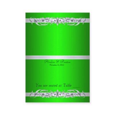 Grand Duchess Green Scroll Folding Table Placecard