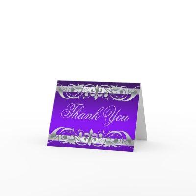 Grand Duchess Purple & Silver Thank You NoteCard