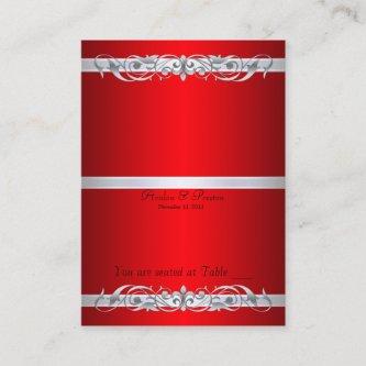 Grand Duchess Red Scroll Folding Table Placecard
