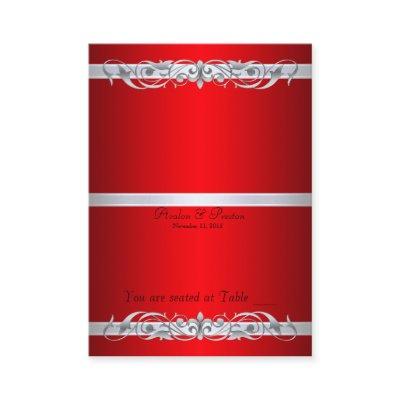 Grand Duchess Red Scroll Folding Table Placecard