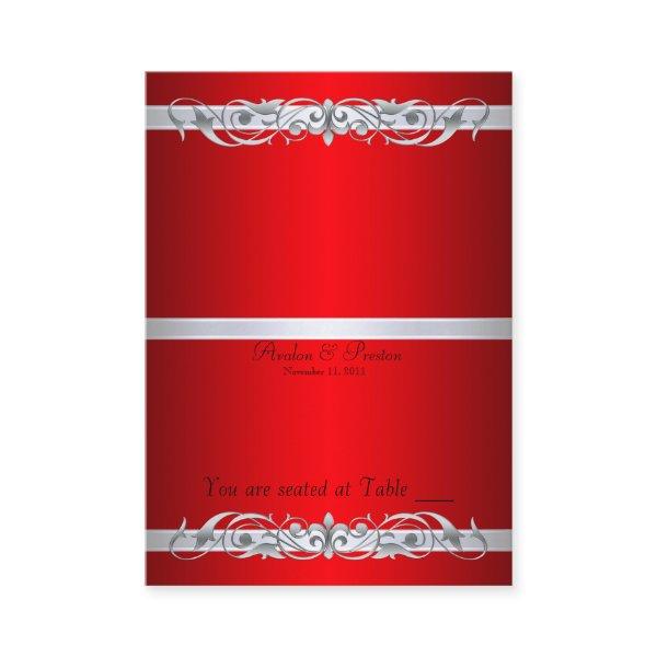 Grand Duchess Red Scroll Folding Table Placecard