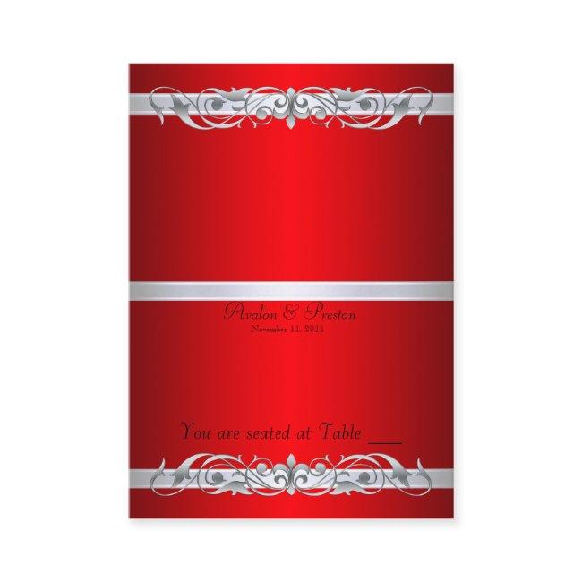Grand Duchess Red Scroll Folding Table Placecard