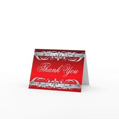 Grand Duchess Red & Silver Thank You NoteCard