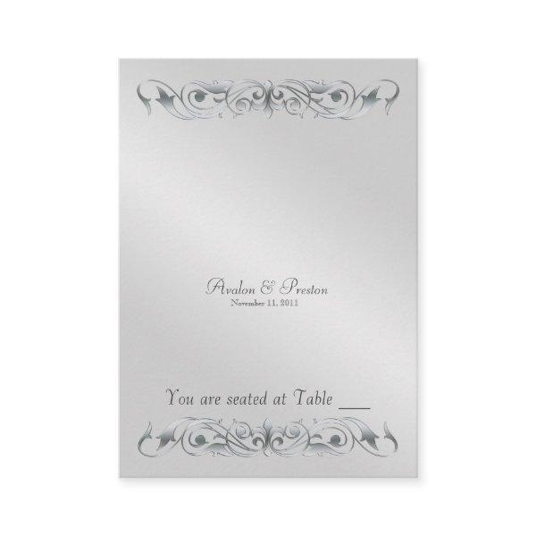 Grand Duchess Silver Metal Scroll Table Placecard