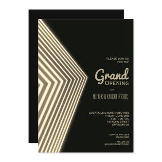 Grand Opening Gold Neon Invitations