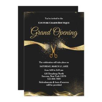 Grand Opening Gold Ribbon Cutting Ceremony Invitation