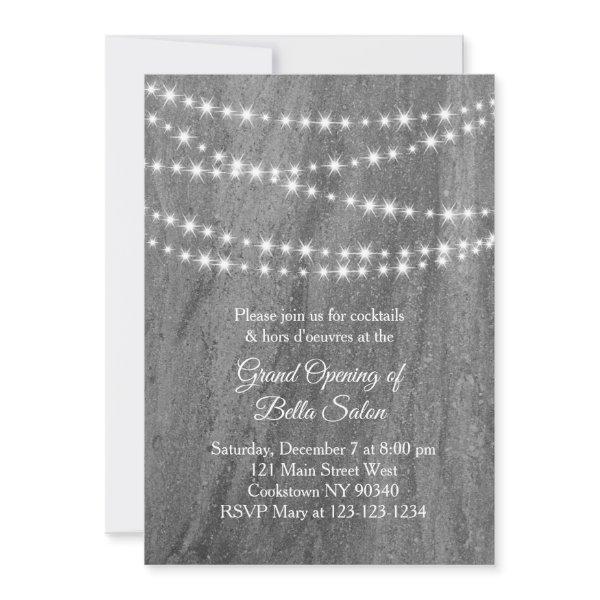 Grand Opening Twinkle Lights granite Invitation