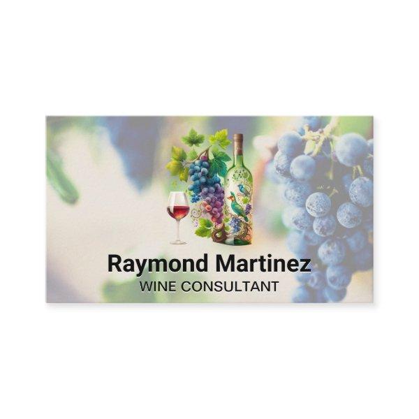 Grapes on the Vine | Vineyard Glass Bottle