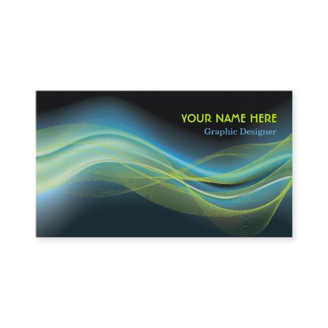 Graphic Designer blue lime wave
