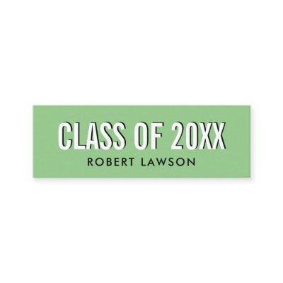 Grass Green Chic Class Graduation Name Card
