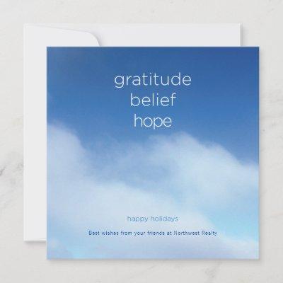 Gratitude, Belief, Hope Holiday Card