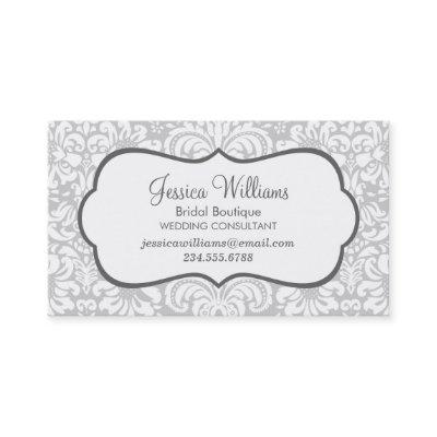 Gray and Charcoal Elegant Floral Damask
