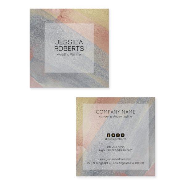 Gray and Rose-Gold Brush Strokes background Square