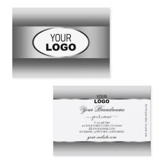 Gray and White Gradient Logo Silver Oval Frame