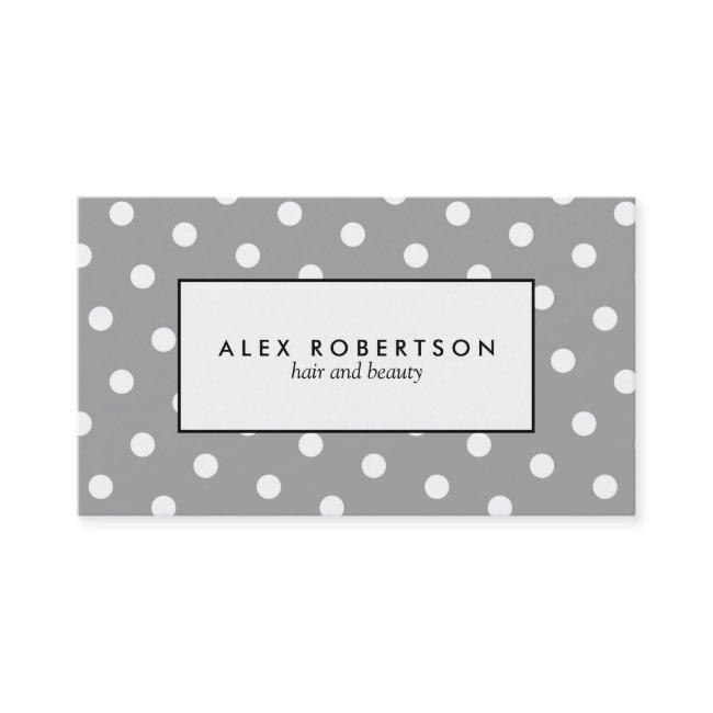 Gray and white polka dot pattern