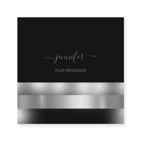 Gray Black White Makeup Artist Influencer Silver Square