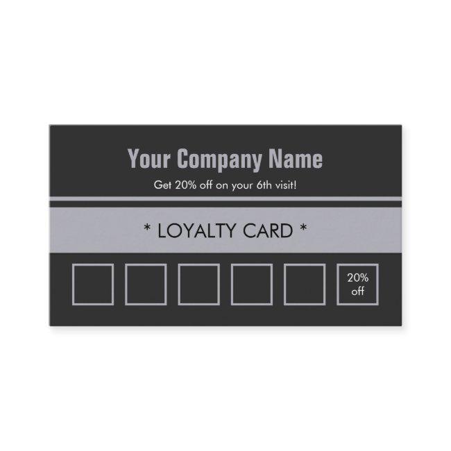 Gray Blue Simple Border 6 Punch Loyalty Card