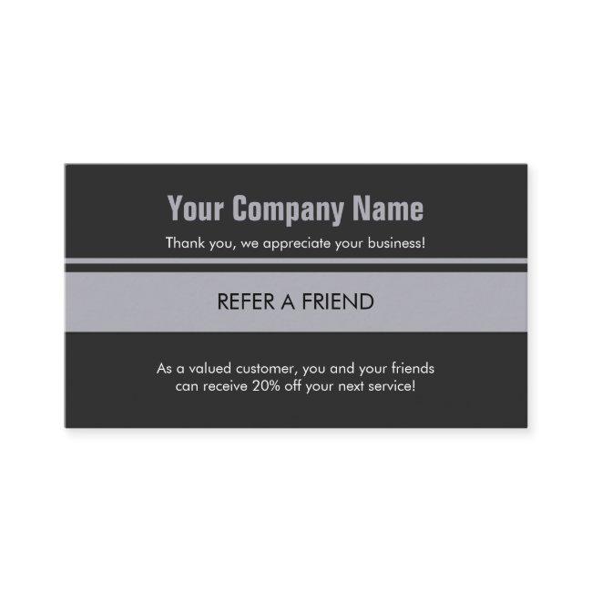 Gray Blue Simple Border Referral Card