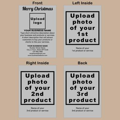 Gray | Christmas | Business | Folded Greeting Card
