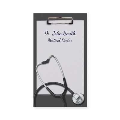 Gray Clipboard with Medical Stethoscope