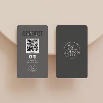 Gray Connect With Us Social Media QR Code