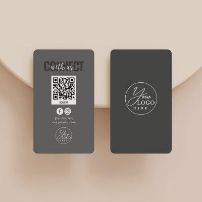 Gray Connect With Us Social Media QR Code