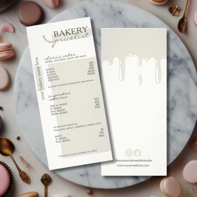 Gray Drip Menu Bakery Price List