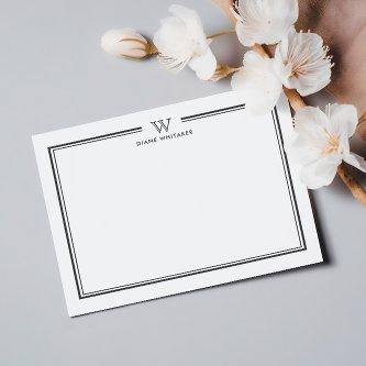 GRAY Formal Classic Family Monogram Double Frame Note Card