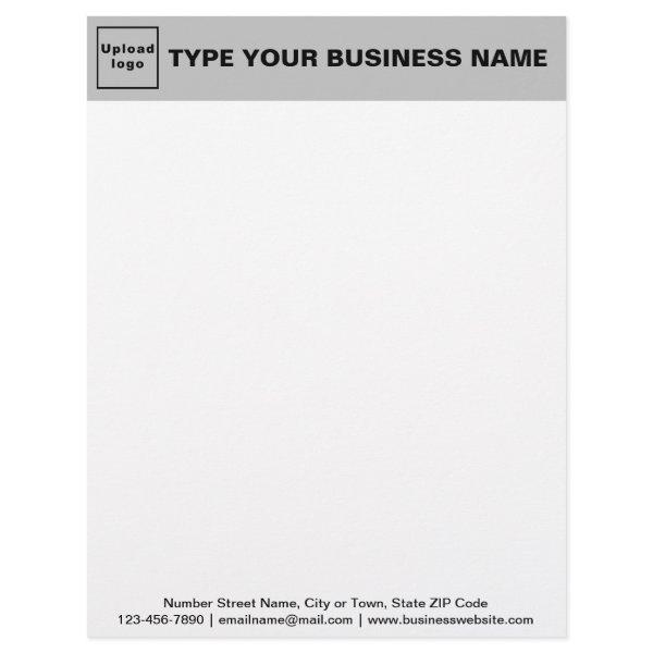 Gray Header and Black Texts Footer on Business Let Letterhead