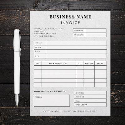 Gray Kraft Earthy Custom Business Invoice Receipt  Letterhead