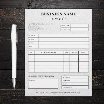 Gray Kraft Earthy Custom Business Invoice Receipt  Letterhead