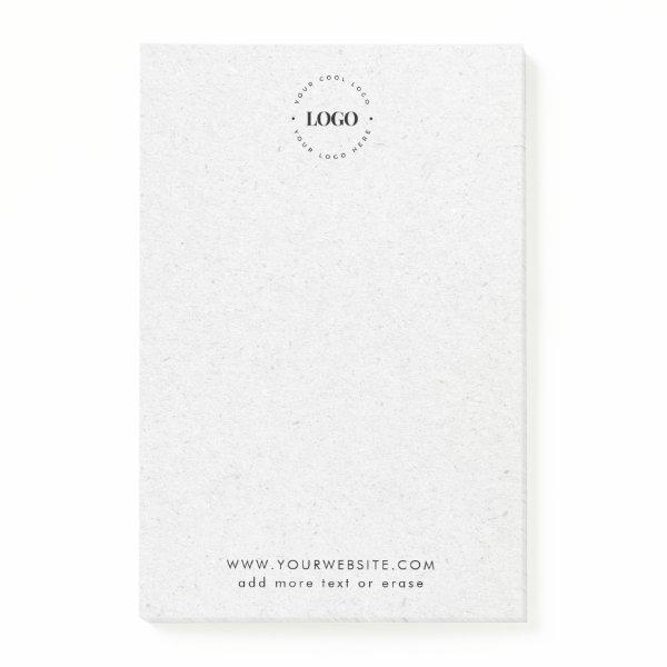 Gray Kraft Your Custom Business Logo & Text Here Post-it Notes