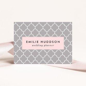 Gray Latticework, Quatrefoil, Moroccan Trellis