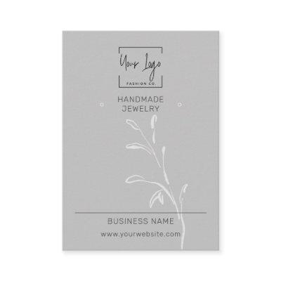 Gray Leaf Social QR Fashion Jewelry Display Card