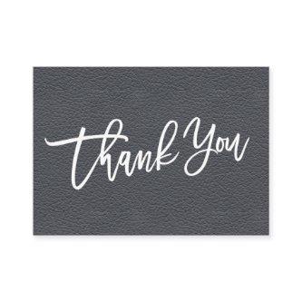 Gray Leather hand written Thank you customer Enclosure Card