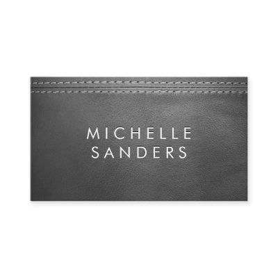 Gray Leather Texture | Double Stitched