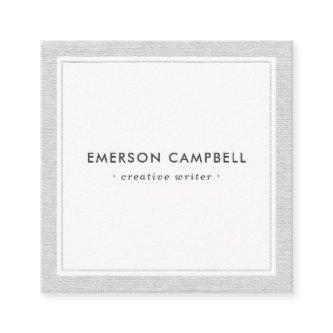 Gray linen border elegant minimal professional square