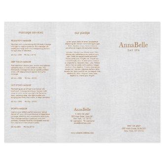 Gray Linen Hair Salon Spa TriFold Brochure