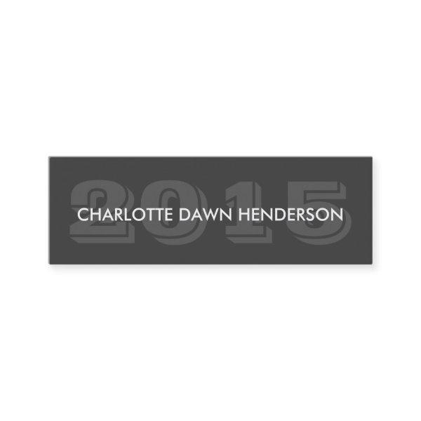 Gray name card graduation announcement class year