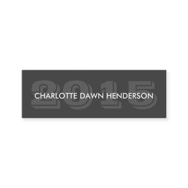 Gray name card graduation announcement class year
