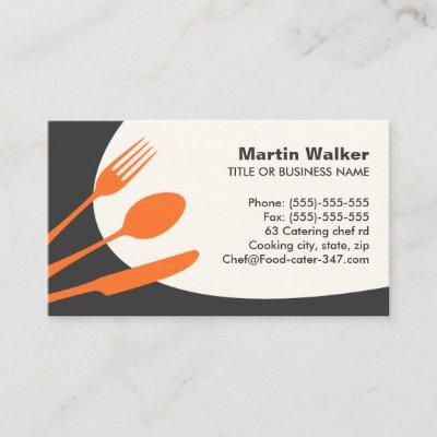 Gray orange modern catering or chef
