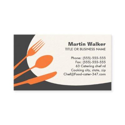 Gray orange modern catering or chef