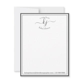 Gray Personalized | From The Desk Of Note Card